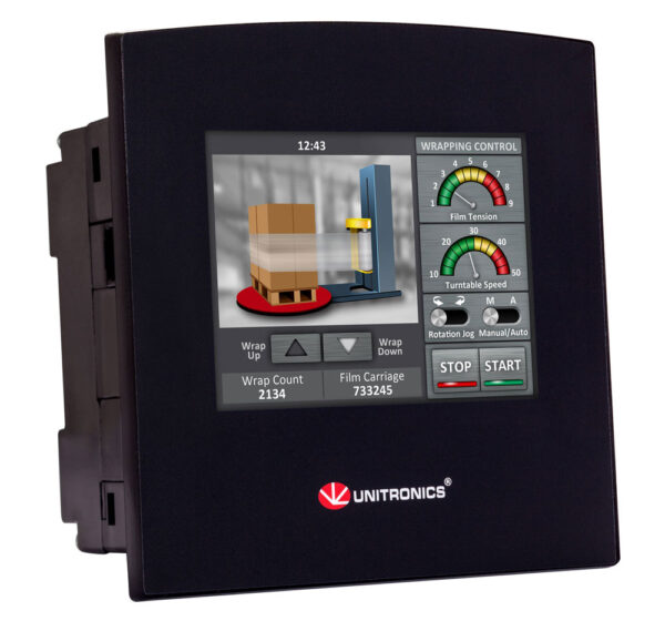 SM35-J-R20 Samba 3.5″ Touch Screen PLC & HMI, 10 Digital, 2 D/A Inputs, 8 Relay Outputs