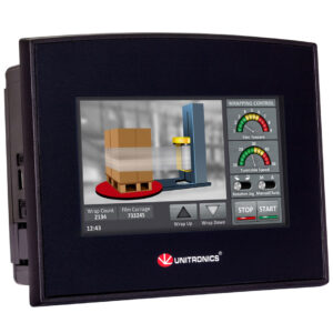 SM43-J-R20 Samba 4.3″ Touch Screen PLC & HMI, 10 Digital, 2 D/A Inputs, 8 Relay Outputs