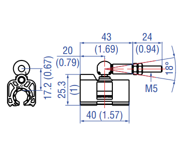 252183 The Temposonics Magnet Slider Type N Longer Ball-Joint Arm